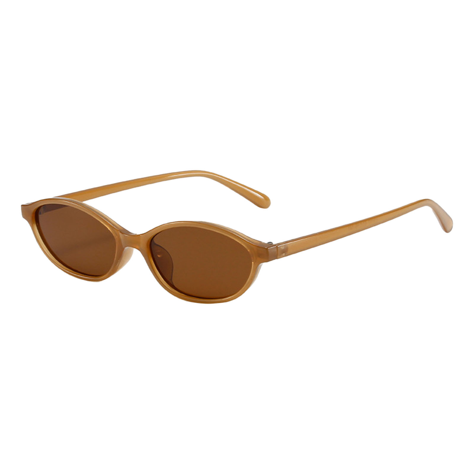 thumbnail image 2 of Trendy Negro Oval Gafas de sol Gradiente Lente Marrón Ronda Mujeres Hombres Gafas de sol Mujer 400, 2 of 2